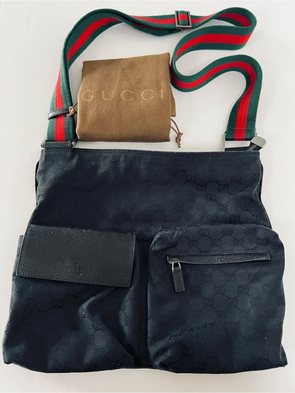 Gucci Web Black GG Canvas Vintage Messenger Bag & Dust Bag - Picture 16 of 16